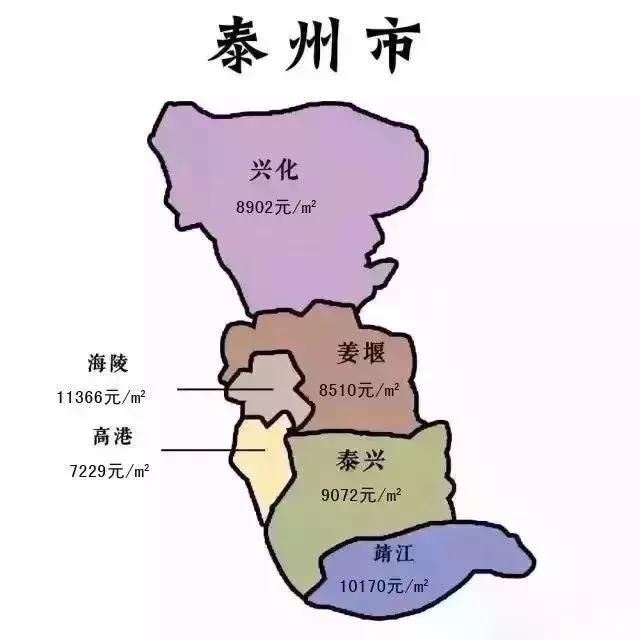 5月江苏13市及其辖区房价地图出炉！淮安的房价排在……