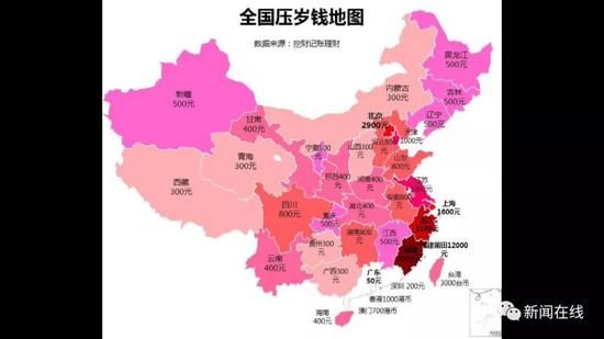 压岁钱地图出炉！广东平均为50元 看看广西是多少