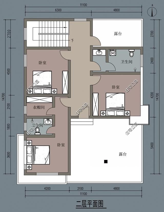 90后农村自建房，现代风格户型6套，含平面图