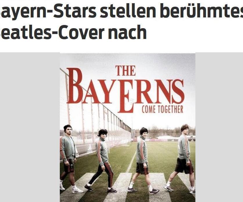 预热欧冠战红军!拜仁发布特别海报 致敬披头士