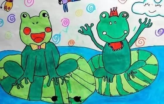 儿童美术创意画:泳池西瓜小青蛙等,好一派夏日