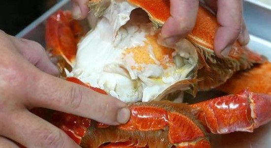 老板请吃海鲜,揭开螃蟹盖,众人看傻眼直呼这顿饭太值了……
