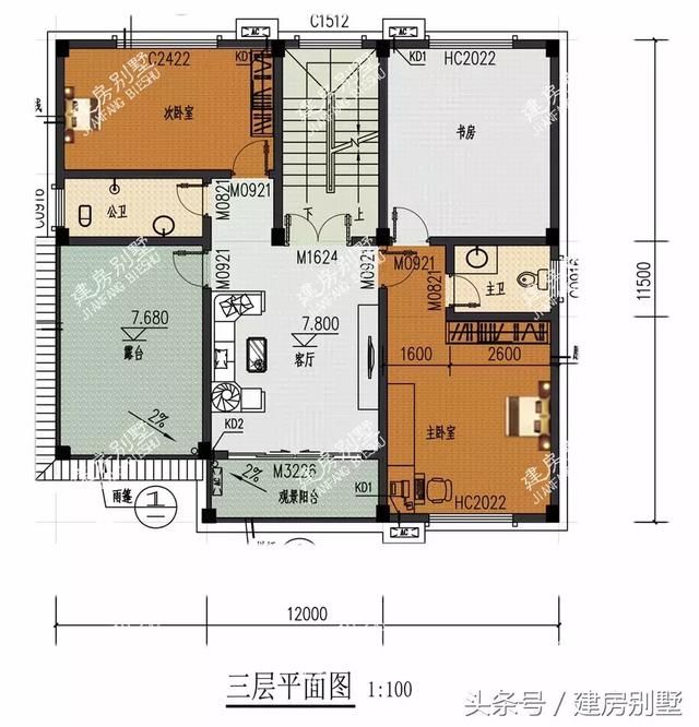 3款经典好看的三层别墅户型，不看布局看外观我就爱上了