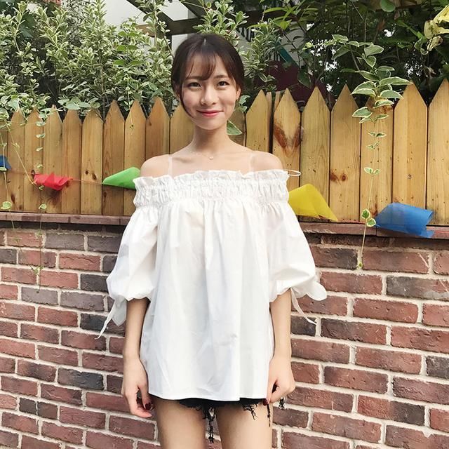 一字肩上衣性感撩人,2018夏新款女装