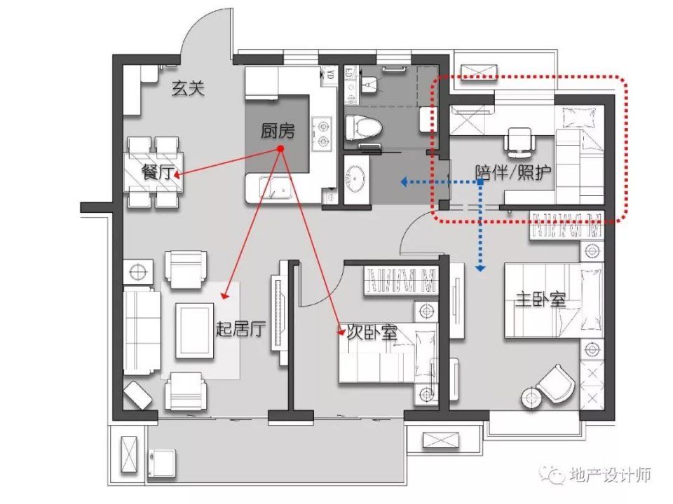 这是一款适合绝大多数人的养老小三居，以后养老就它了!丨户型库