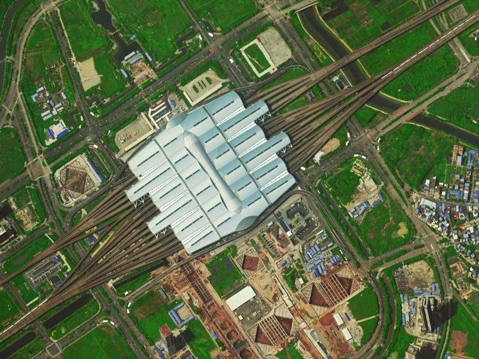 美国高清卫星拍广州高清图像 南浦岛上空一架