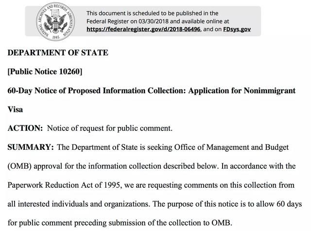 美国拟取消十年签证?从严处理从社交账户开始