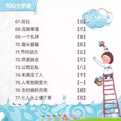 100个字谜，跟孩子一起来猜猜，快乐学习汉字！