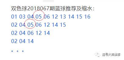 双色球18068期围蓝