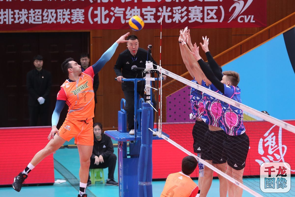 北汽男排3:0横扫广东深圳国体男排 用胜利迎接