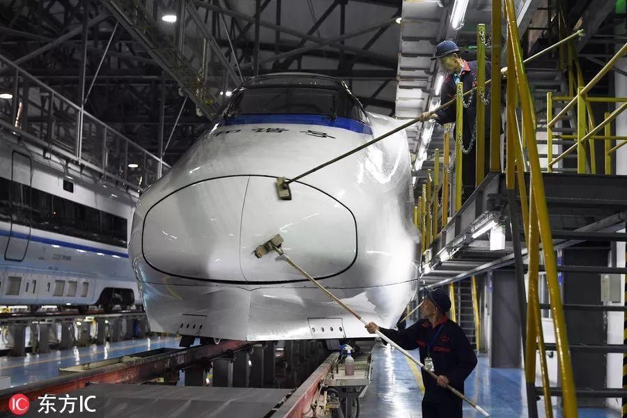 复兴号、和谐号、绿皮车一起洗刷刷,看看谁干