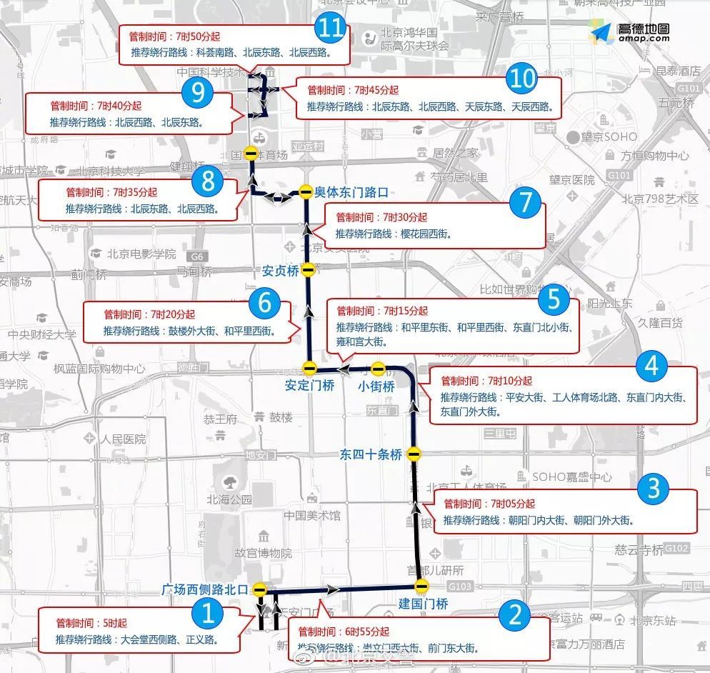 北京半马明天开跑!这些路段采取交通管制!73条