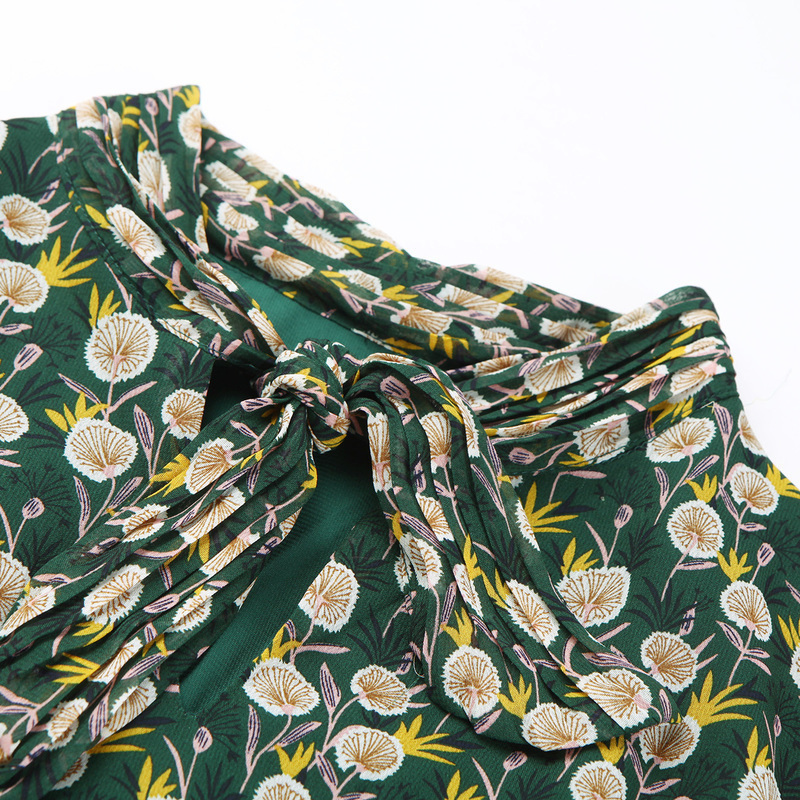 领券30元后249元-佳人苑长袖碎花连衣裙2018