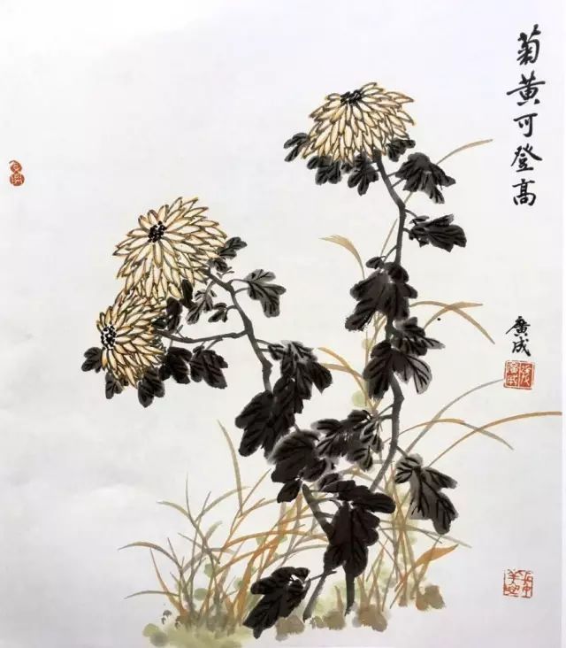 [转载]国画教程:菊花的画法