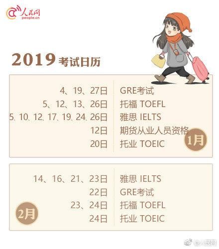 转发收藏!2019考试日历