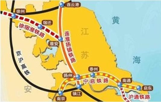 江苏正在修建一条意义重大的铁路，贯通南部与北部，约2020年通车