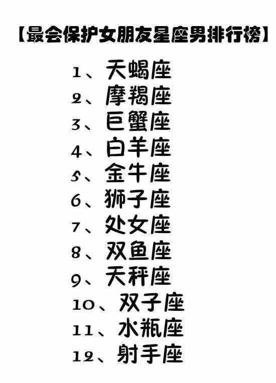 最容易喜新厌旧、最会保护女朋友星座排行榜