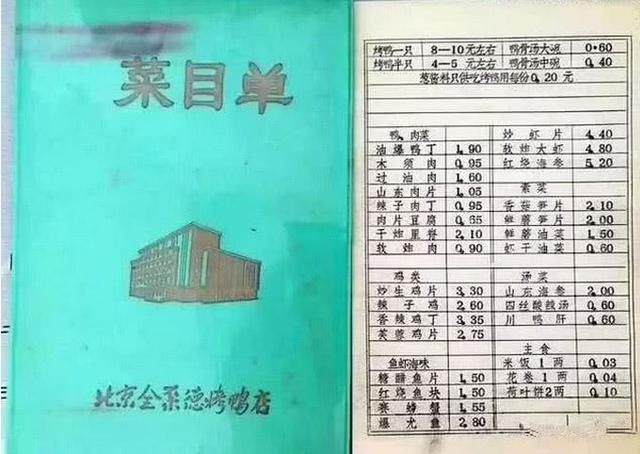 1986年全聚德烤鸭菜单被曝光，看完网友的这些话却感到扎心了