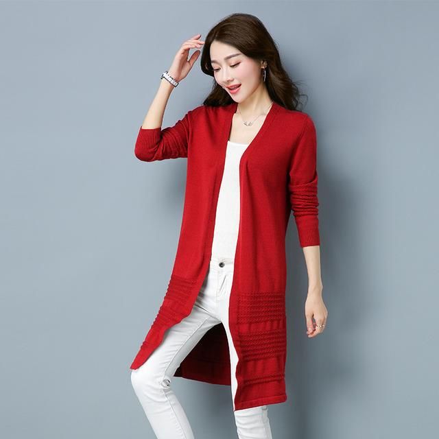 开衫长款毛衣外套,全棉材质,柔软舒适,百搭不挑