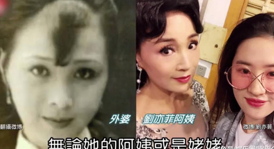 台媒曝刘亦菲家族照, 女神曾自认全家最丑, 阿姨