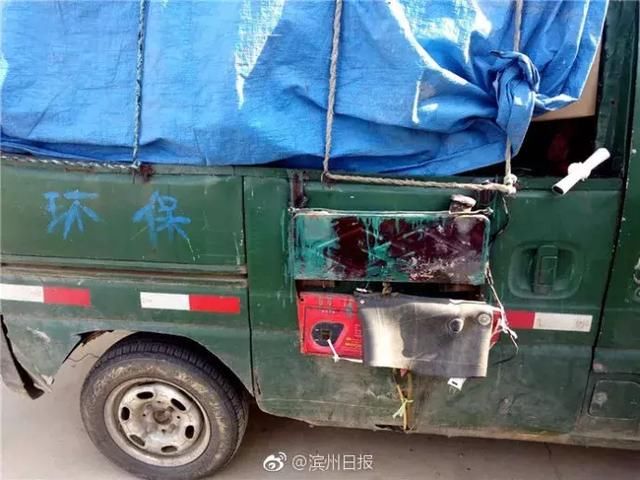 滨州“牛人”面包车改成电动小货车 并配有“环保”标识