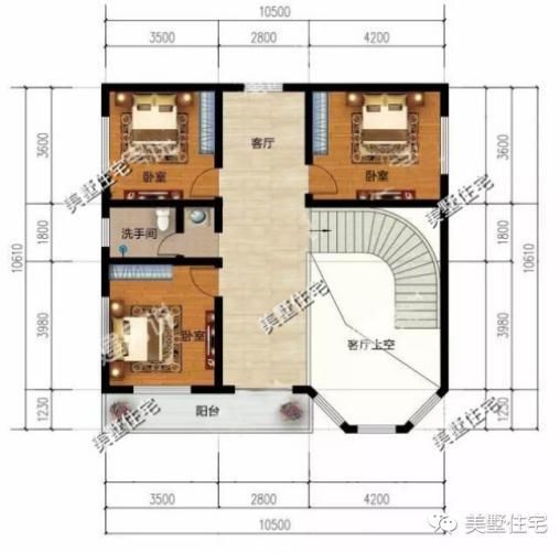 这15款二层别墅，户型方正施工简单，主体造价最低只要18万