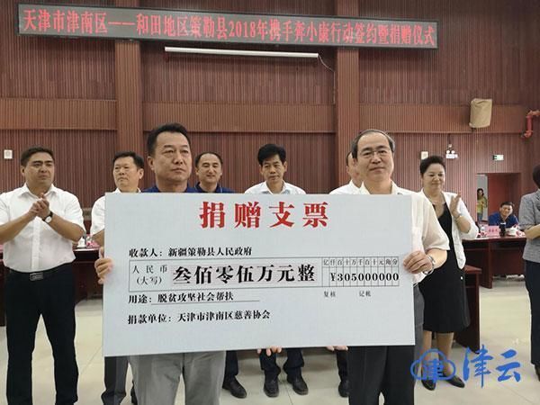天津津南区党政代表团访和田带了1245万元扶