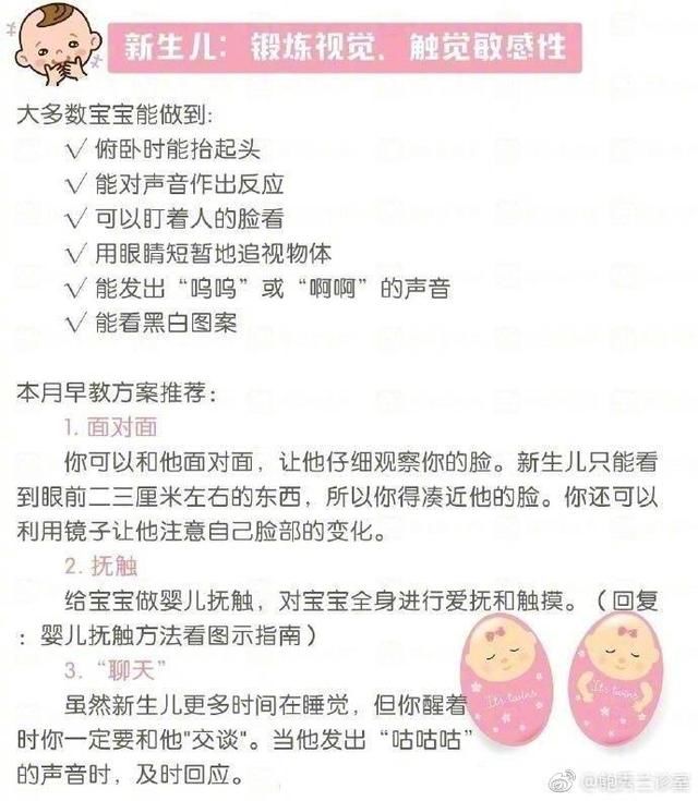 婴儿期每个月龄的小技能