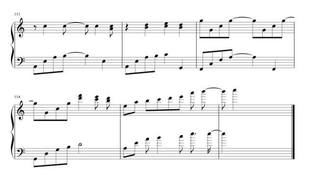 一些经典钢琴曲的 简谱和五线谱 给大家学习参考