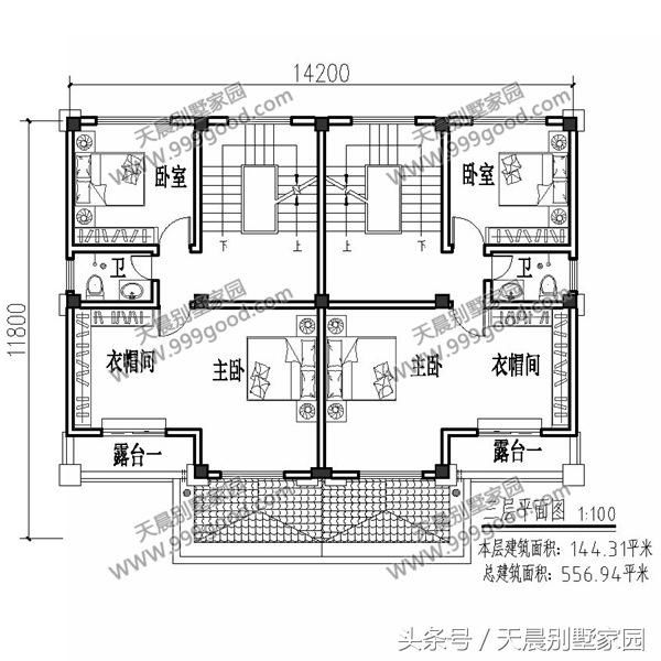 兄弟合力盖双拼，省钱又省心！14.2X11.8米4层别墅，55万建成！