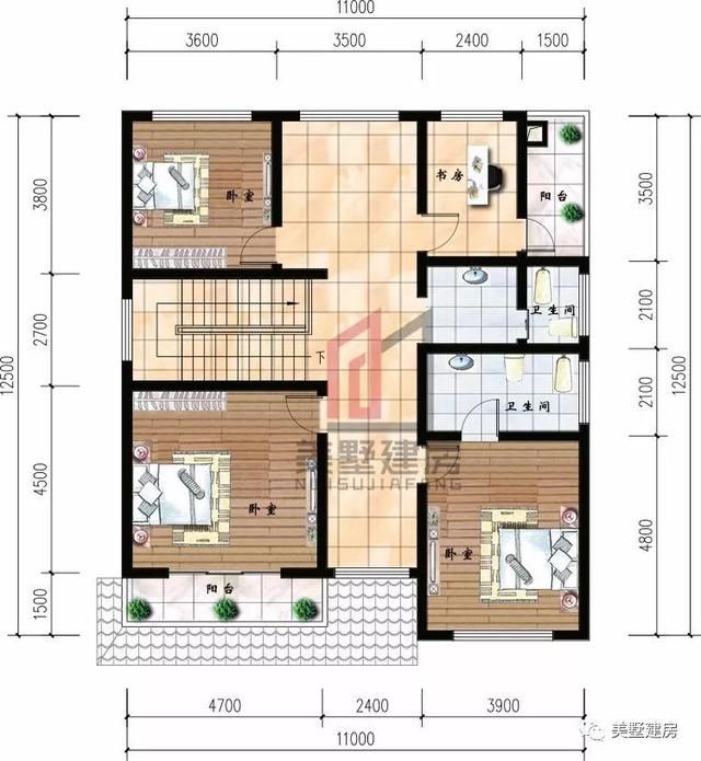 在农村盖房子建别墅，就要这种造型简单，户型实用的别墅！