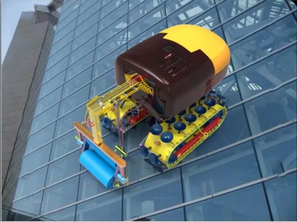 中国30亿平米玻璃幕墙,机器人代替 蜘蛛人 会是