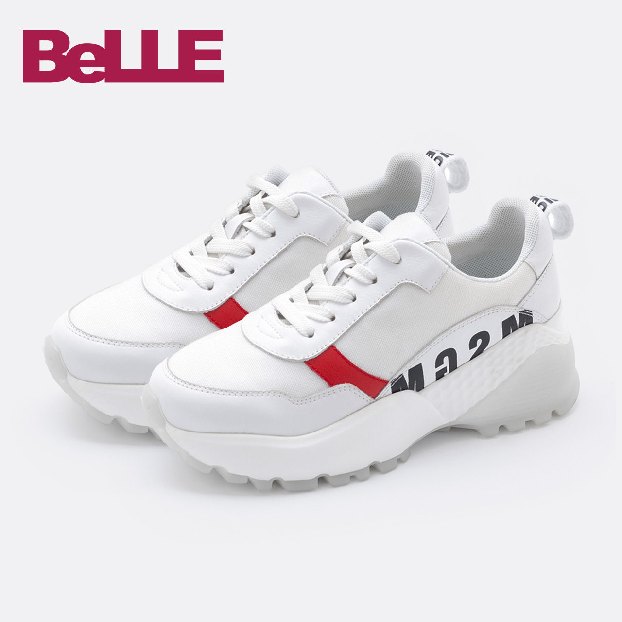 领券30元后398元-Belle\/百丽老爹鞋2018春松糕