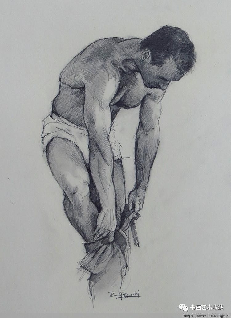 美国画家Ron.Griswold的男人体素描