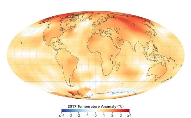 全球变暖还是全球变冷?NASA宣布,地球均温两年降0.5度