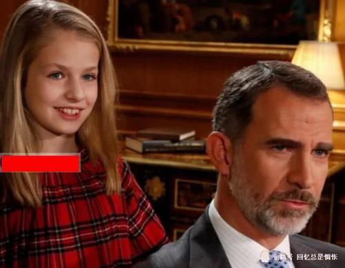 西班牙国王录制电视讲话,王后携两女儿探班,爸