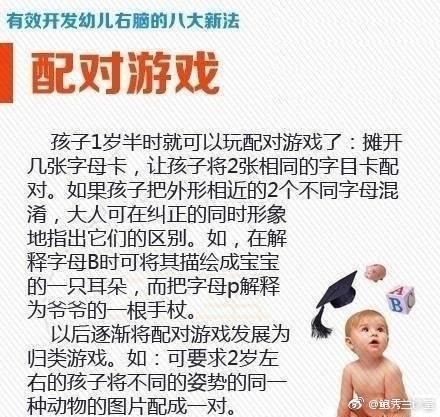 孩子右脑开发的八大新法，育儿教育必不可少