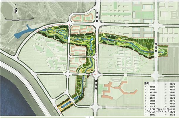 潍坊中心城区河道整治一期规划设计方案批前公示,光看图片