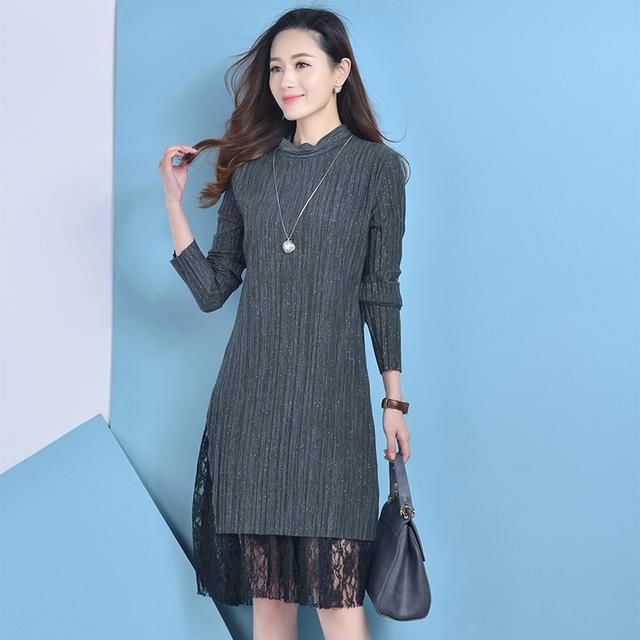 别穿打底裤出门,上海女人穿蕾丝裙+短靴,洋气