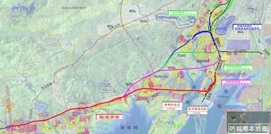 广西防城港到东兴正在修建的铁路, 届时南宁到东兴只需一个半小时