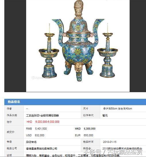 2018拍品铜香炉藏品 图片 拍价 收藏