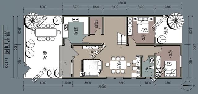 90后农村自建房，现代风格户型6套，含平面图