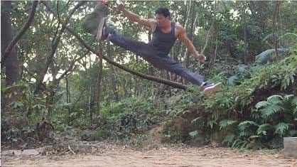 健身狂人罗跃飞自制3款健身神器,网友:不是我