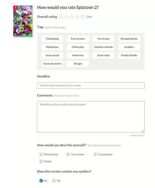 任天堂Switch游戏商店推出评价系统