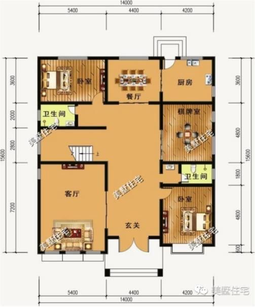 这15款二层别墅，户型方正施工简单，主体造价最低只要18万