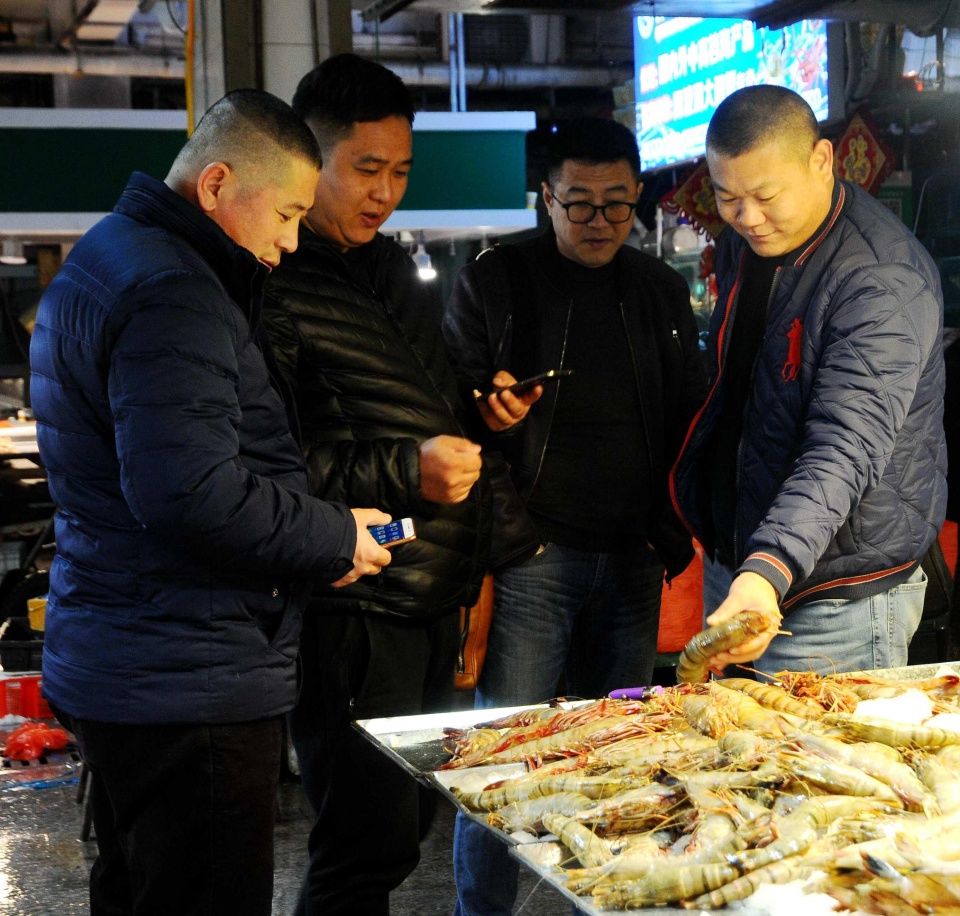 实拍 青岛地下“全套”海鲜城 生猛贝类样样不缺 海捕大虾126一斤