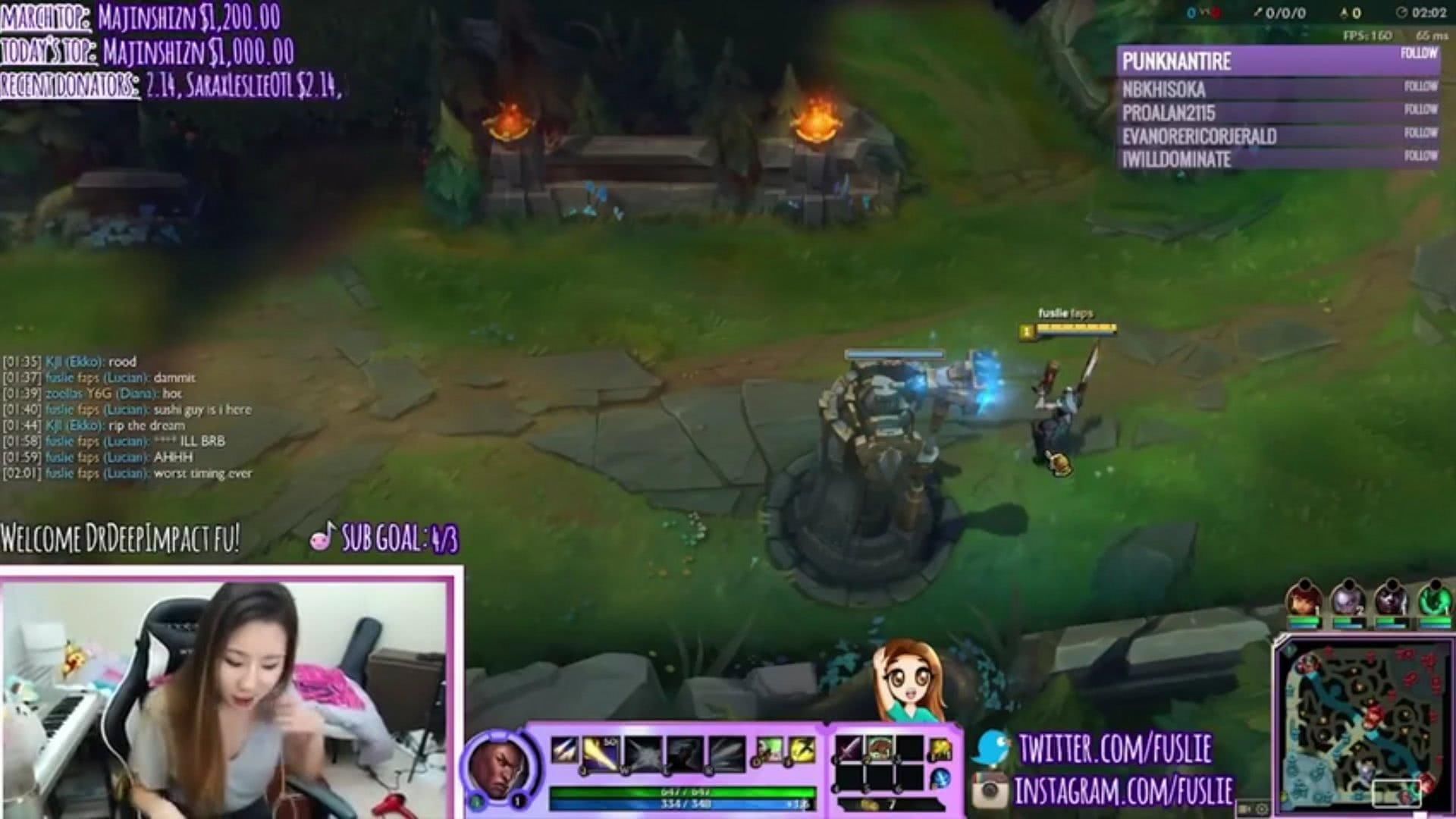 LOL美女主播有事临时走开英雄无人操作拿一血