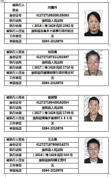 淮阳县人民法院失信被执行人黑名单（第三批） 综合 第3张