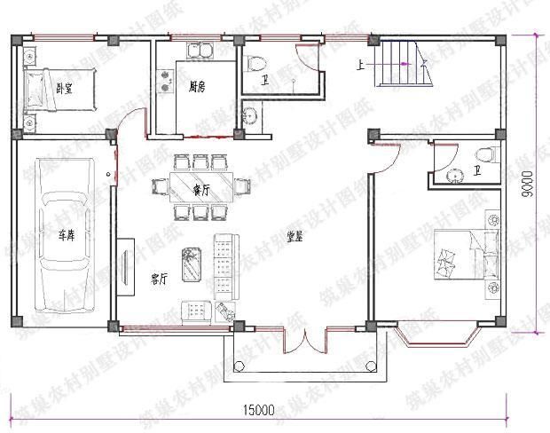 3款开间面宽10米左右30万以内新农村自建别墅全套施工设计图