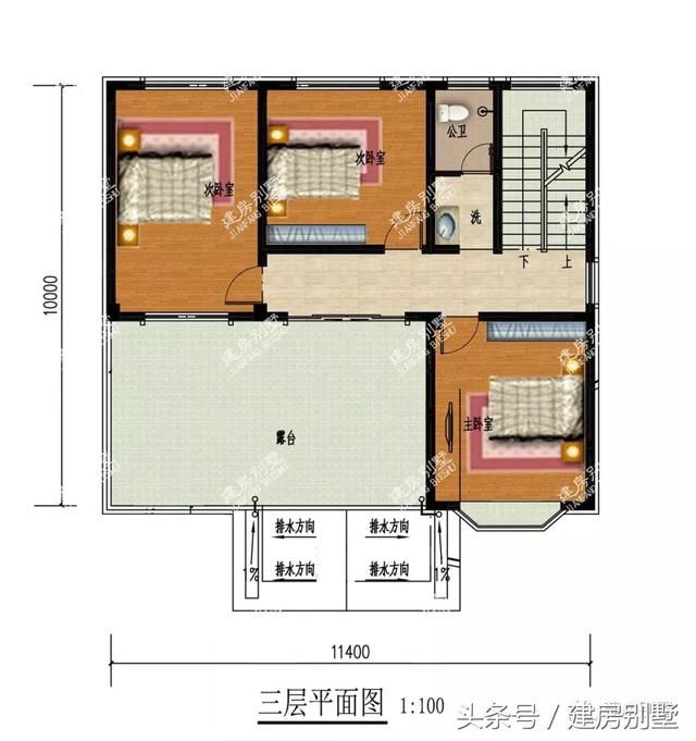 3款面宽11.4米的三层别墅，比美比实用性，都可以并列冠军